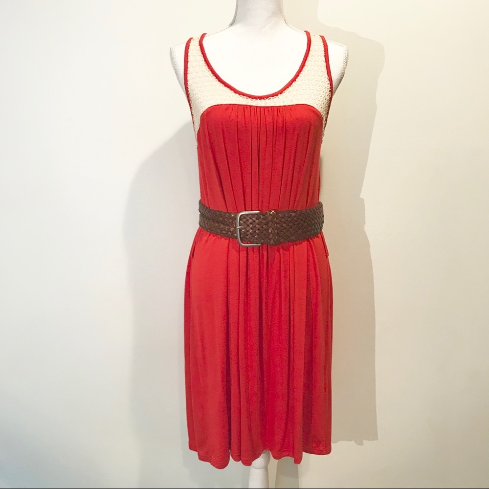 Red racerback tank style dress(belt not included)